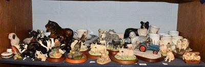 Lot 238 - Beswick and Border Fine Arts including Friesian cow and calf (a.f.), collies, horses, Studio...