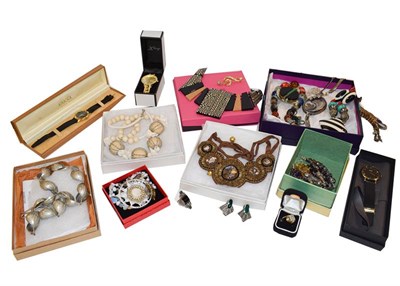 Lot 254 - A box of assorted designer costume jewellery, etc