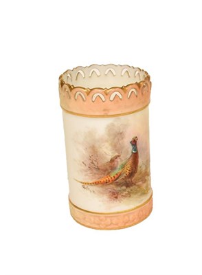 Lot 259 - Royal Worcester vase painted with a pheasant, by James Stinton