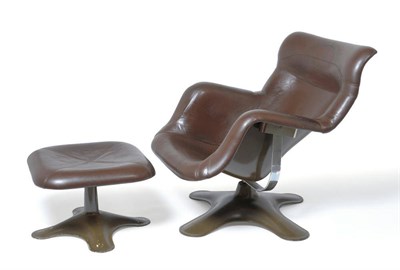 Lot 1872 - Yrjo Kukkapuro: A "Karuselli" Lounge Chair and Ottoman, designed 1965, for Haimi-Oy, each with...