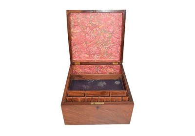 Lot 276 - A 19th century mahogany travelling work box