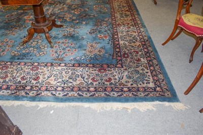 Lot 1002 - Isparta carpet, the mid indigo field with a one way tree of life design, enclosed by floral...