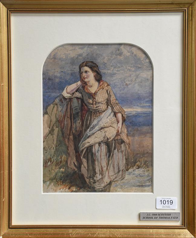 Lot 1019 - Attributed to Thomas F Collier (1840-1891) Country girl in a reflective standing pose,...