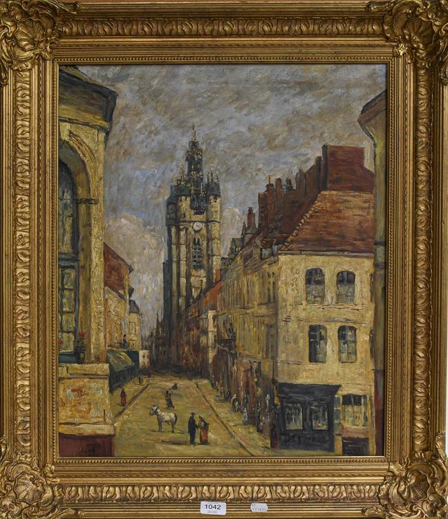 Lot 1042 - S Conti (Contemporary) Townscape, signed oil on canvas, 60cm by 50cm