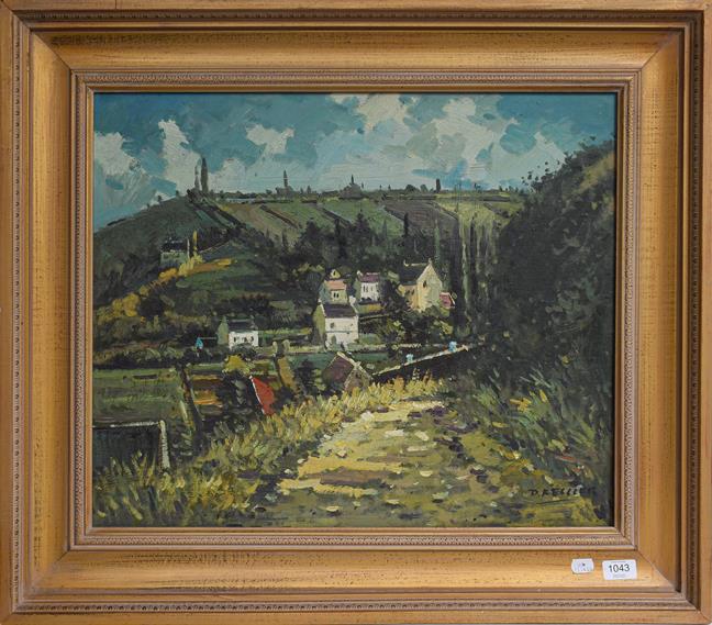 Lot 1043 - D Kessler (contemporary) European village scene, signed oil on canvas, 50cm by 60cm