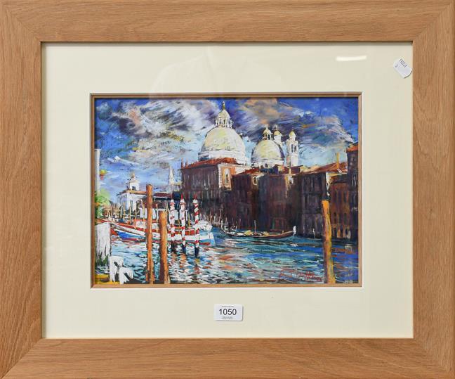 Lot 1050 - Robert Dutton (contemporary) Venetian view, signed pastel, 25cm by 36cm