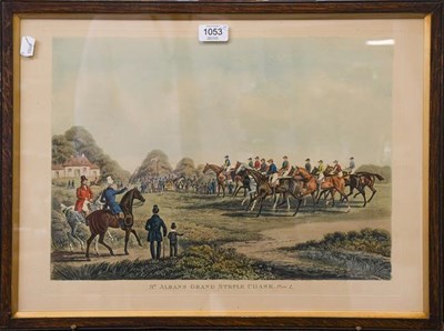 Lot 1053 - Set of four 19th century racing prints, Races at St Albans Grand Steeplechase (4)