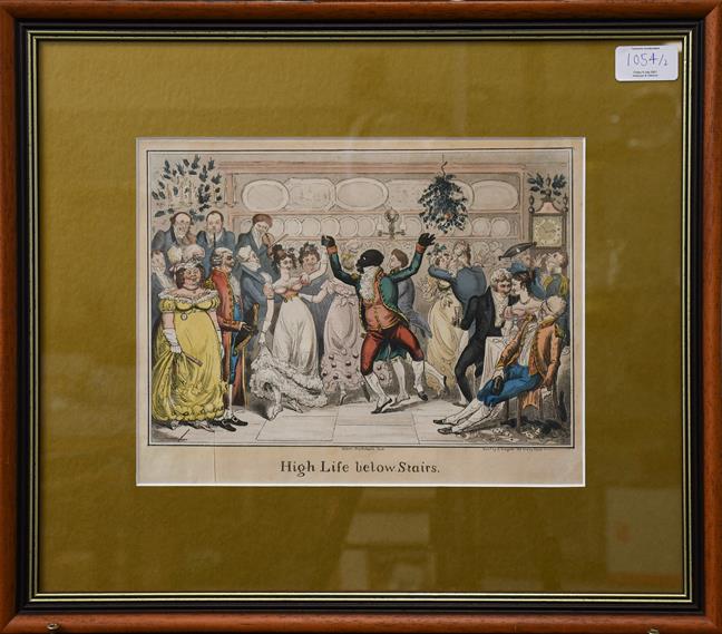 Lot 1054 - After Cruickshank titled High Life Below Stairs, 21cm by 27.5cm and another print by D T...
