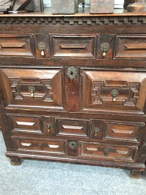 Lot 1166 - A Jacobean oak chest of drawers, 90cm by 54cm by 90cm