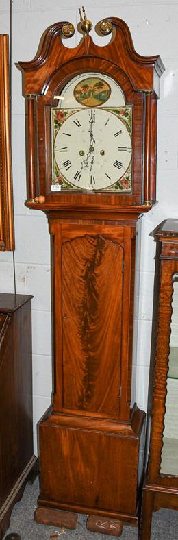 Lot 1169 - A mahogany eight day longcase clock, 13'' arch painted dial, circa. 1820