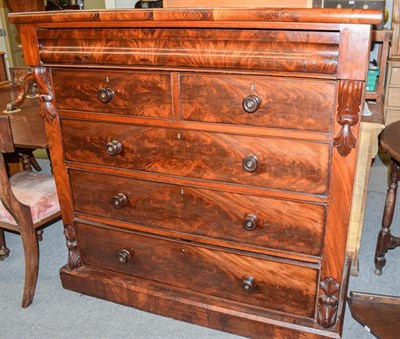 Lot 1187 - A Victorian mahogany Scotch chest, 134cm by 58cm by 129cm high