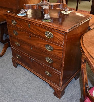 Lot 1200 - A George III mahogany chest of four graduated drawers, 89cm by 48cm by 83cm