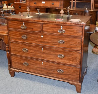 Lot 1205 - A George III mahogany straight front four height chest, 112cm by 54cm by 97cm high, together with a