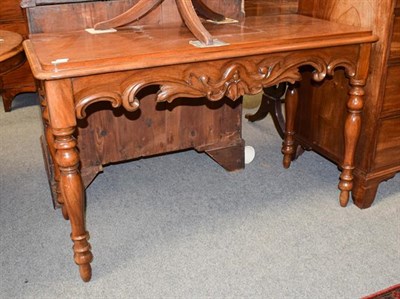 Lot 1206 - A Victorian carved side table, 115cm by 52cm by 73cm high