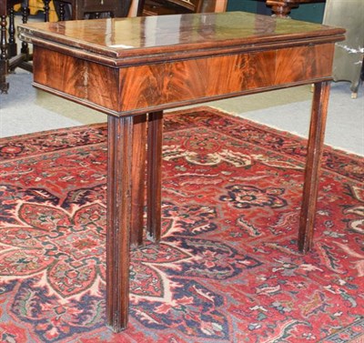Lot 1209 - A George III mahogany double leg tea table, 86cm by 43cm by 74cm