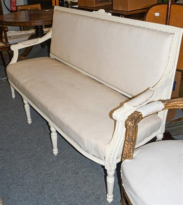 Lot 1239 - A French painted sofa in the Louis XVI style