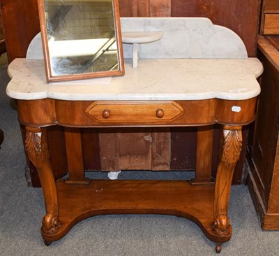 Lot 1262 - A Victorian marble top mahogany washstand, 110cm by 44cm by 79cm