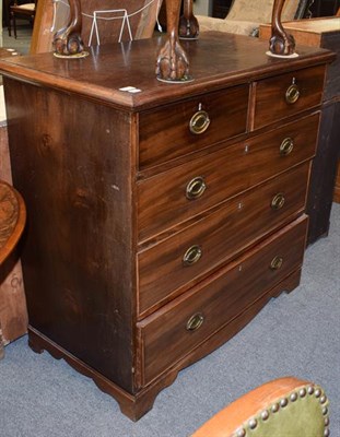 Lot 1269 - A George III mahogany four height straight front chest of drawers, 103cm by 55cm by 100cm