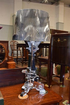 Lot 1272 - A pair of modern reflective plastic table lamps