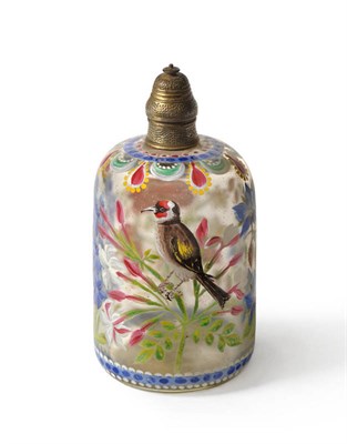 Lot 31 - A Venetian Enamelled and Metal Mounted Scent Bottle, by Osvaldo Brussa, Murano, Venice, circa 1750