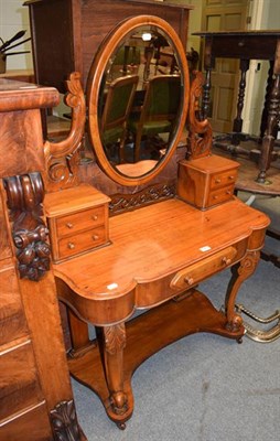 Lot 1280 - A Victorian mahogany mirrored dressing table bearing label S.B Hunter Cabinet Maker, South Shields