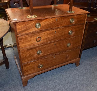 Lot 1287 - A George III four height straight front mahogany chest of drawers, 96cm by 52cm by 92cm