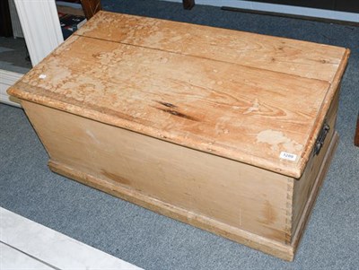 Lot 1289 - A Victorian pine blanket chest containing a small quantity of wood working tools
