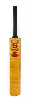 Lot 3001 - Autographed Cricket Bat 1976 Signed By Yorkshire, Northampton to back and England to front