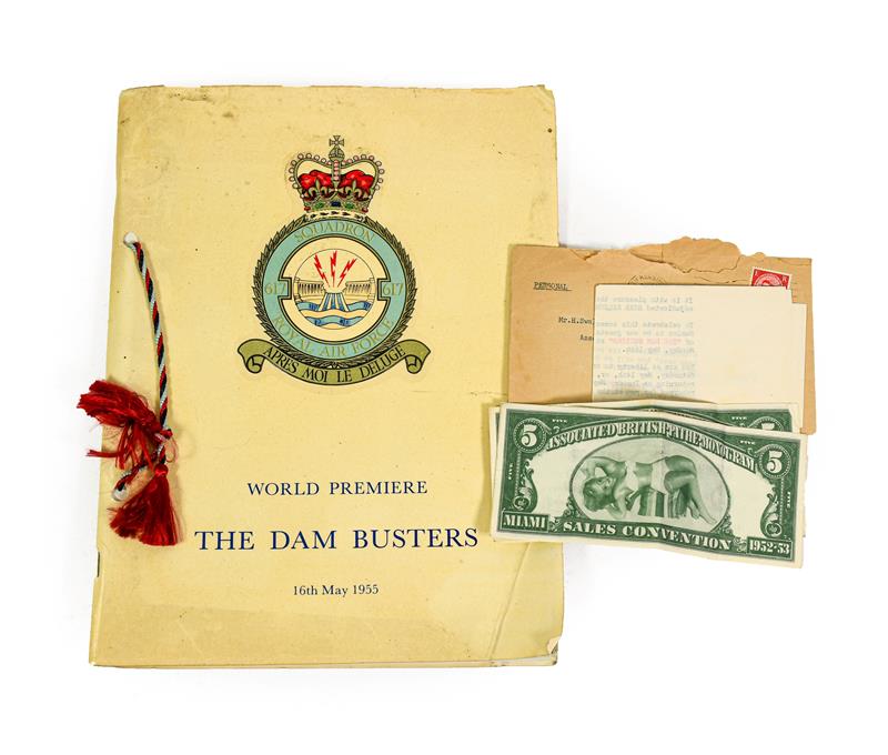 Lot 3002 - Dambusters (Film) World Premier 16th May 1955 Programme with letter form Associated...