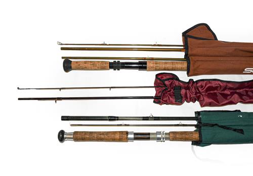 Lot 3063 - A Collection Of Various Rods to include An Orvis Spey graphite salmon fly rod 15' #11, A...