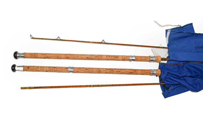 Lot 3066 - A Falcon of Redditch 10' Two Section Split Cane Avon Rod together with a similar Falcon 10' two...