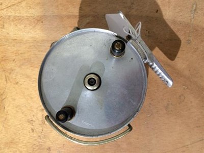 Lot 3078 - A Hardy Conquest Centre Pin Reel in a Hardy drawstring pouch. A Hardy Longstone 4'' fly reel...