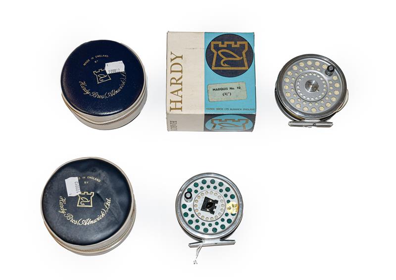 Lot 3083 - A Hardy Marquis #10 Fly Reel together with a Hardy Marquis #7 Trout fly reel. (2)
