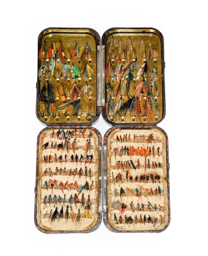 Lot 3088 - A Hardy Neroda Bakelite Salmon Fly Box fitted internally with spring clips and another similar...