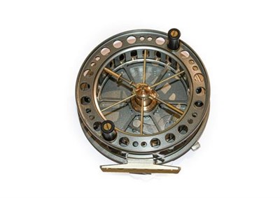 Lot 3105 - A J W Young Bob James 4 1/2'' Centrepin Reel with 1'' wide drum. Model No Y2080 and serial...
