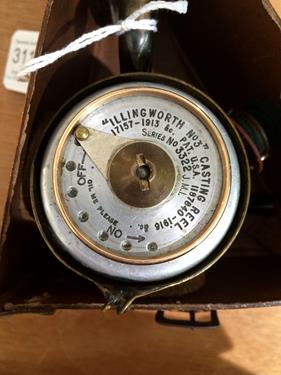 Lot 3117 - An Illingworth No3 Casting Reel complete with box