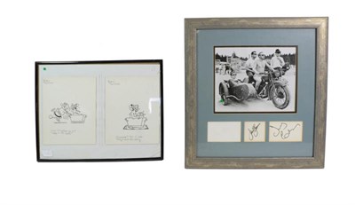 Lot 3126 - The Great Escape three autographs on separate card: Steve McQueen (faded) James Garner and...