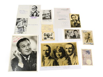 Lot 3136 - Various Autographed Photographs Charlie Chester with letter from BBC, Michael Bentine, Gracie...