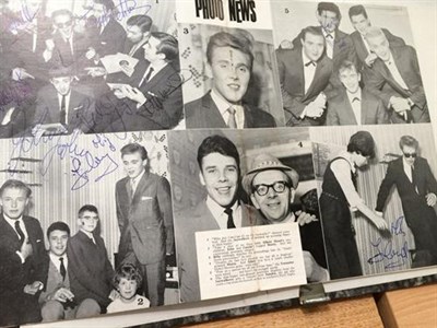 Lot 3148 - Pop Weekly Autographed Issues including Adam Faith, Del Shannon, Peter Jay and The Jaywalkers,...