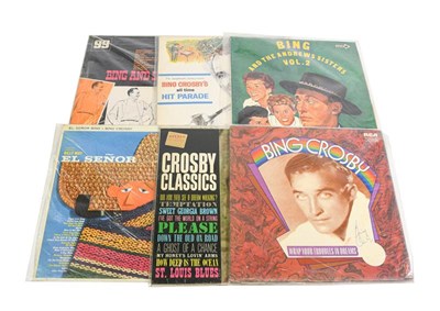 Lot 3154 - Bing Crosby Signed Vinyl Albums Bing and Satchmo, Bing and the Andrews Sisters Vol.2, All Time...