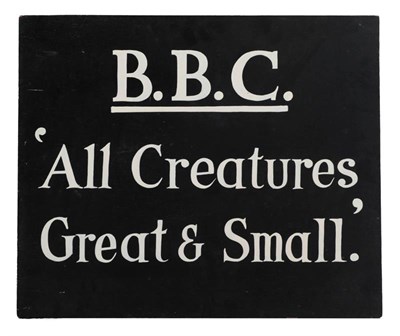 Lot 3155 - All Creature Great And Small TV Series Related Items including original BBC hand painted sign...