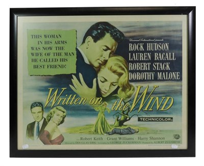 Lot 3157 - Limited Edition Film Poster Print 'Written On The Wind' 56/524 27 1/2x21 1/2'' 70x55 cm (framed and