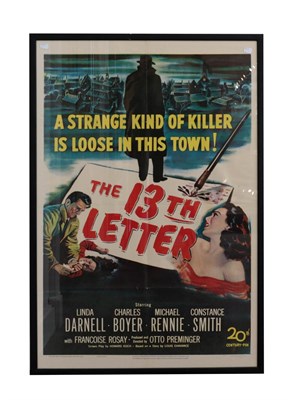 Lot 3159 - Limited Edition Film Poster Print 'The 13th Letter' 51/132 26 1/2x40 1/2'' 67x103 cm (framed...