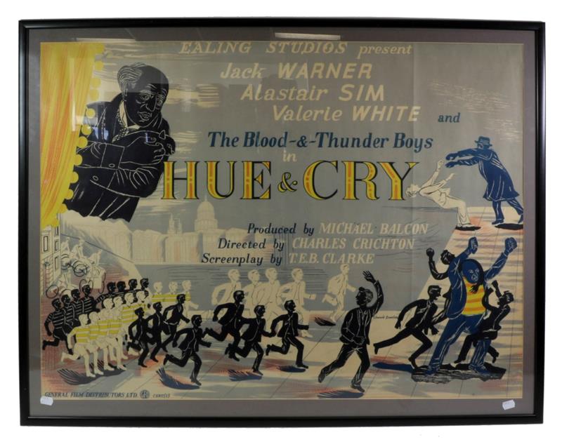 Lot 3163 - Hue And Cry (1947) Film Poster starring Jack Warner, Alastair Sim, Valerie White and The Blood...