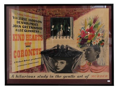 Lot 3169 - Kind Hearts And Coronets (1949) Film Poster 'A Hilarious Study In The Gentle Art Of Murder'...
