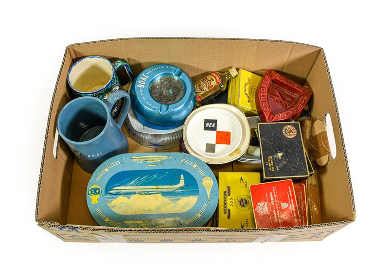 Lot 3191 - BOAC/BEA Related Items BOAC: Jerusalem BOAC Takes Care Of You mug, crested ceramic tankard, various