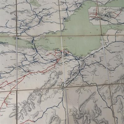 Lot 3210 - Railway Clearing House Maps South Wales 1904, Ireland 1906, Scotland 1912 (corner missing from...