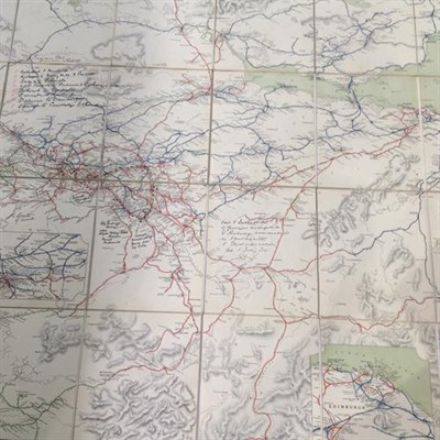 Lot 3210 - Railway Clearing House Maps South Wales 1904, Ireland 1906, Scotland 1912 (corner missing from...