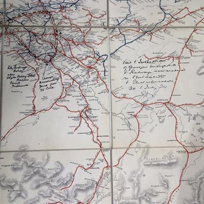 Lot 3210 - Railway Clearing House Maps South Wales 1904, Ireland 1906, Scotland 1912 (corner missing from...