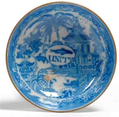 Lot 56 - A Cambrian Pottery  "UNITY " Saucer, en suite with the preceding lot, 14.5cm diameter
